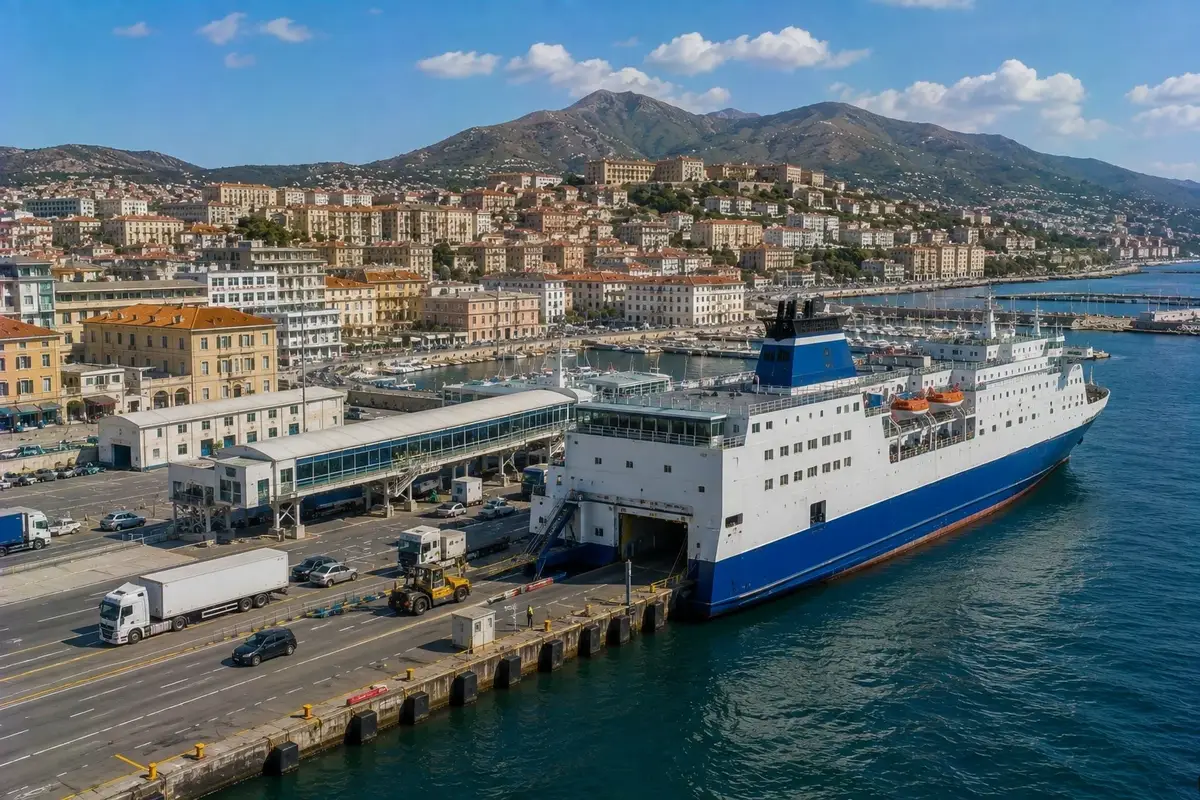 Bastia veerboothaven en passagiersveerbootterminal op Corsica