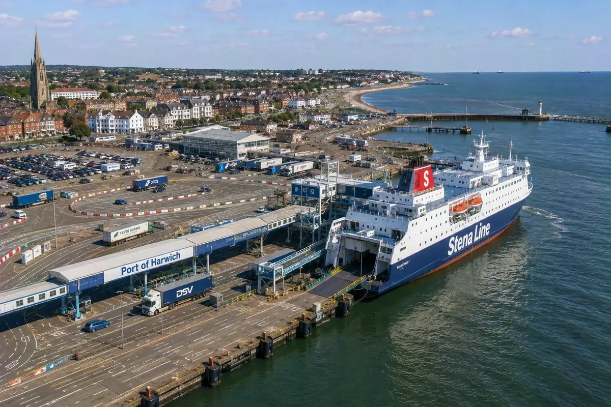 Stena Line veerboot bij Harwich Internationale veerbootterminal