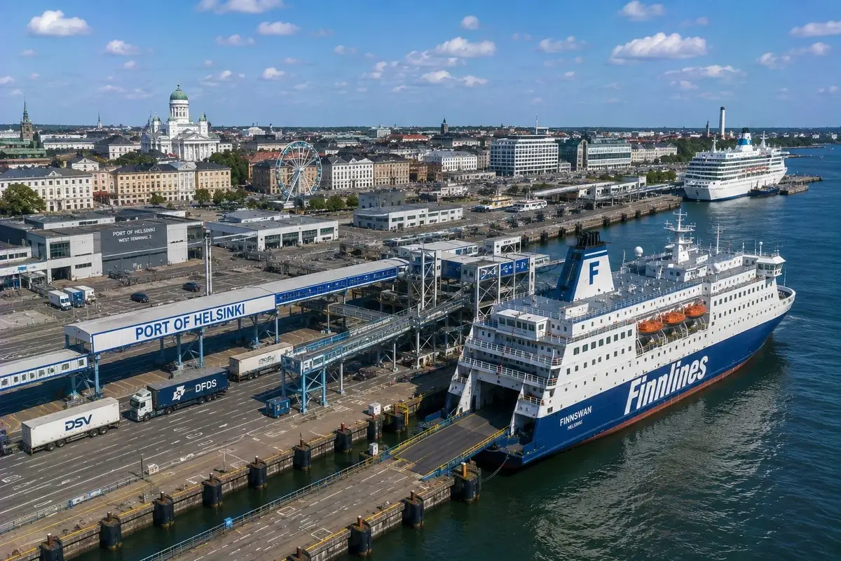 Passagiersveerbootterminal en haven in Helsinki, Finland