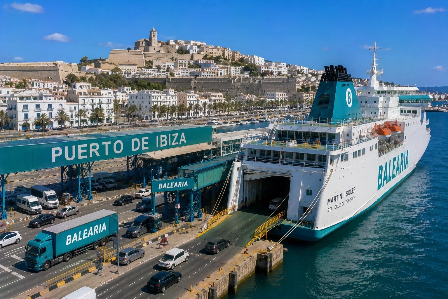 Veerboot voor de route Ibiza naar Formentera