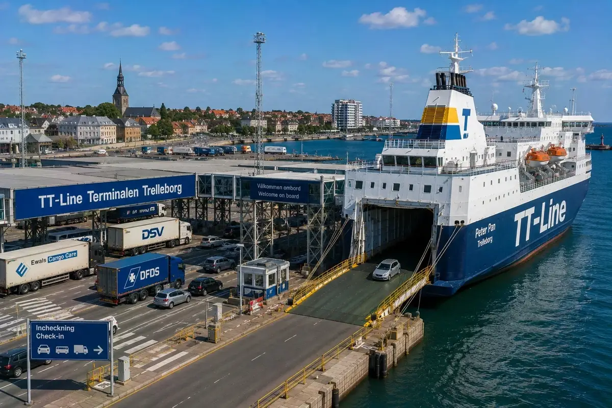 TT-Line veerboot bij Trelleborg veerbootterminal in Zweden